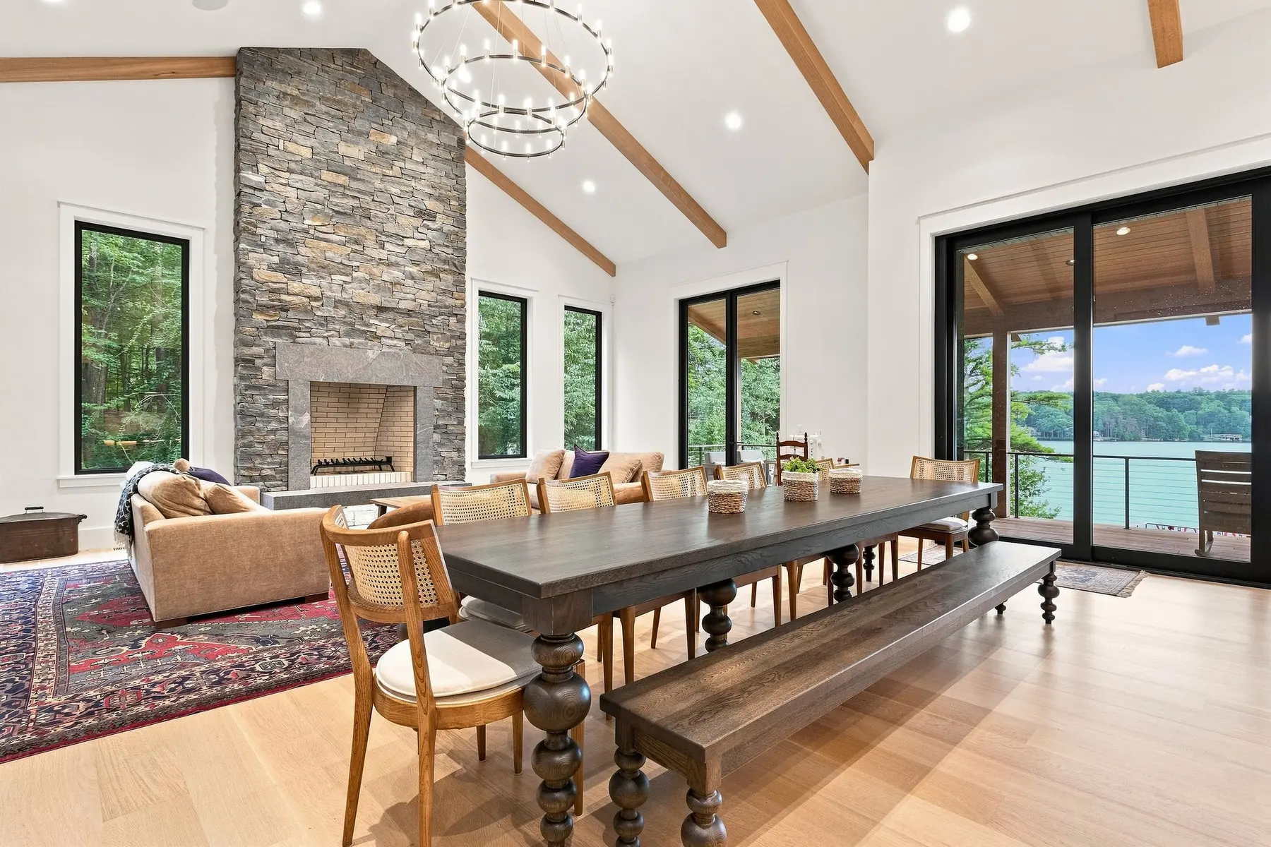 Lake-facing great room